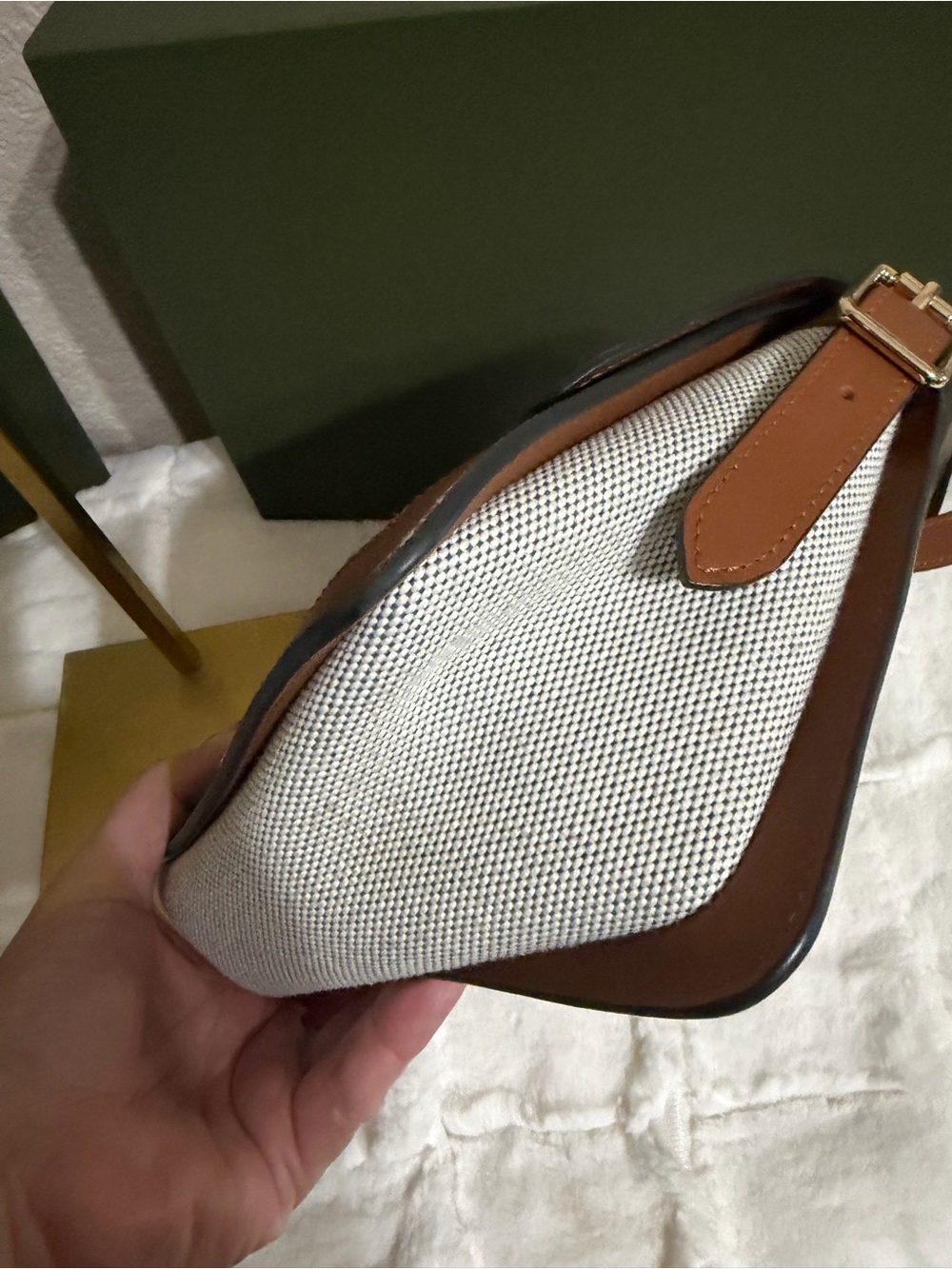 Longchamp Box-Trot Canvas Mini Shoulder/Crossbody HandBag in Cognac - Picture 8 of 14